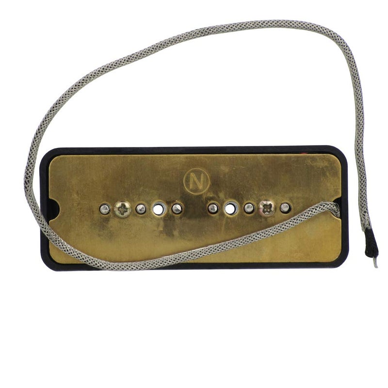 FLEOR Alnico 5 Single Coil Soap Bar P90 Neck & Bridge Pickup Set - Black - Image 4